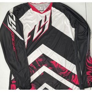 Fly Racing Motocross Jersey Womens XL Floral Print Long Sleeve Offroad Shirt Top